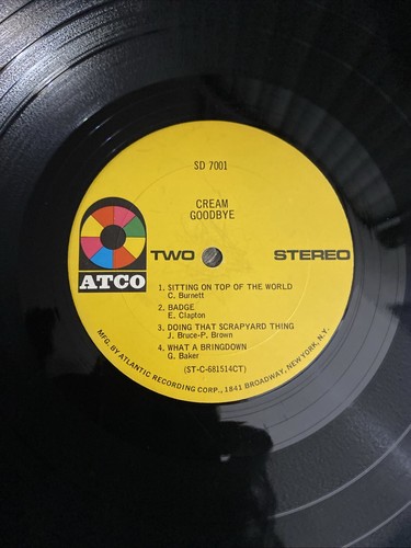 Cream Goodbye Cream LP Vinyl Record Album - Foto 6 di 6