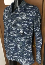 USN US Navy Blueberry NWU Working Jacket Blouse Blue Mens M Medium XX-Long Tall