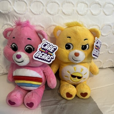 Care Bears 10'' Plush Stuffed Animals Toy Basic Fun 2021 Pink & Yellow NWT 2 Bear