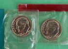 1979 P and D Roosevelt Dime 2 Coins from US Mint Set BU Cellos Ten Cents Two 10c