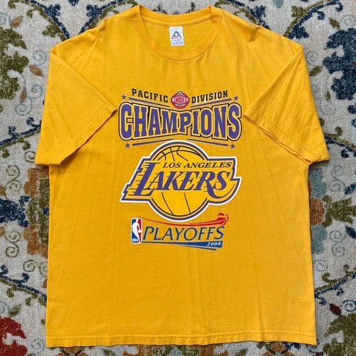 VTG Y2K Los Angeles Lakers 2008 Pacific Champion NBA Basketball T SHirt Kobe 2XL