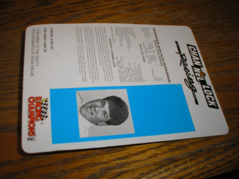 FIRMADO Racing Champions NASCAR Steve Grissom #31 CANAL LOCK Racing Stock Car Foto 3 de 3