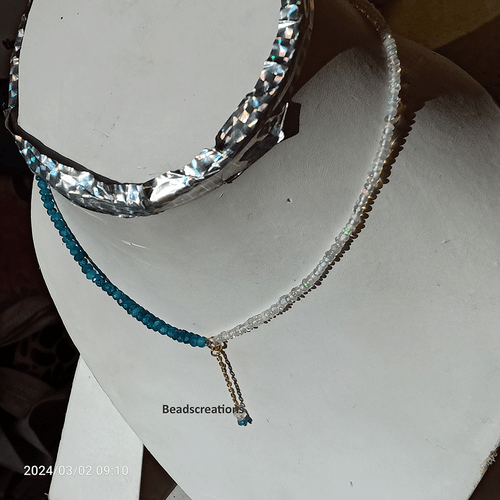 Ethiopian Opal and Neon Appetite Beads Necklace Fire Opal Beaded Jewelry Gifted - Picture 3 of 5