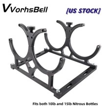 Aluminum 7 Nitrous Dual Bottle Bracket Holder Kit For 10-15 Lb Bottles Black Us