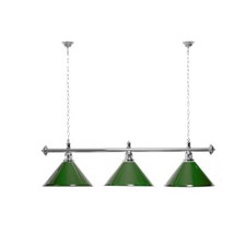 Lampe De Billard 3 Écrans Verts / Support Argenté