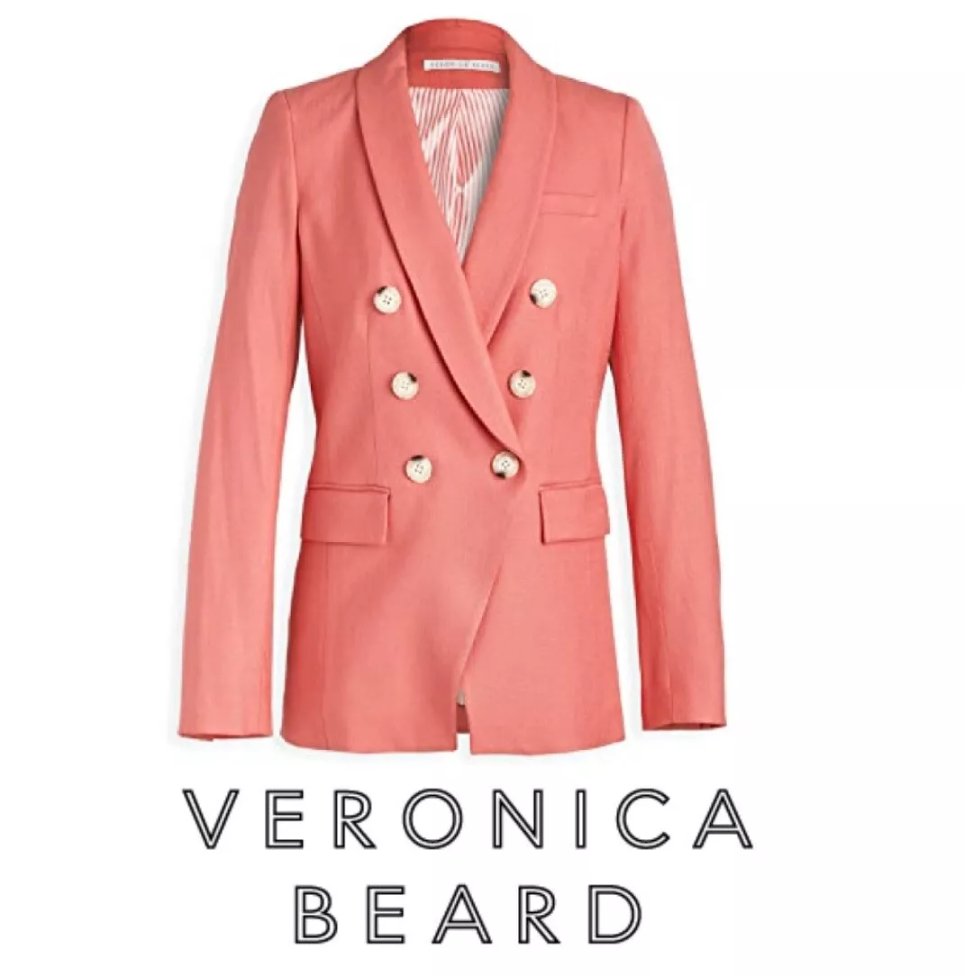 NWT VERONICA BEARD Jacket OSKAR Melon Coral Pink Women Double Breast Blazer