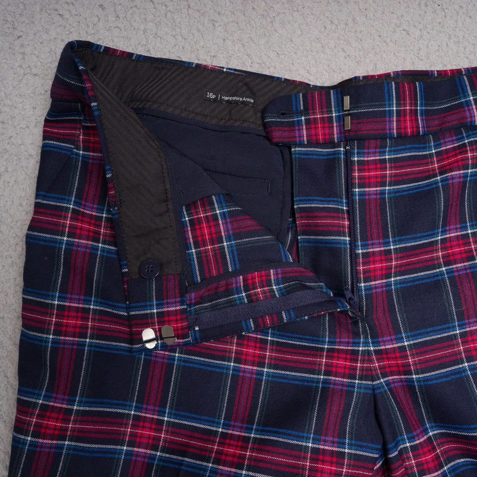 Talbots Pants Women 16P Petite Tartan Plaid Wool Blend Hampshire Ankle - Image 2 of 4