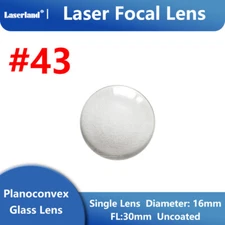 Laser Focusing Lens Uncoated Planoconvex Glass Lens Diameter 16mm FL30mm