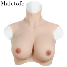 Plus Size Silicone Breast Forms Crossdresser Breastplates Fake Boobs B-H Cup