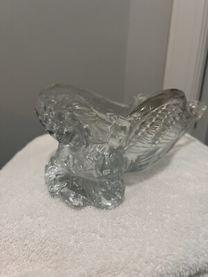 NEW CRYSTAL ANGEL SERVING DISH - VINTAGE- GLASS