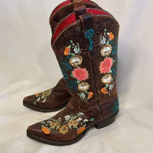 Macie Bean Western Boots Cowboy Never Promised You a Rose Garden Size 7.5 Floral - Picture 4 of 8