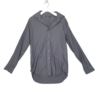 SAKS FIFTH AVENUE Mens Button Up SZ 16 Slim Fit Long Sleeves Collar Preppy