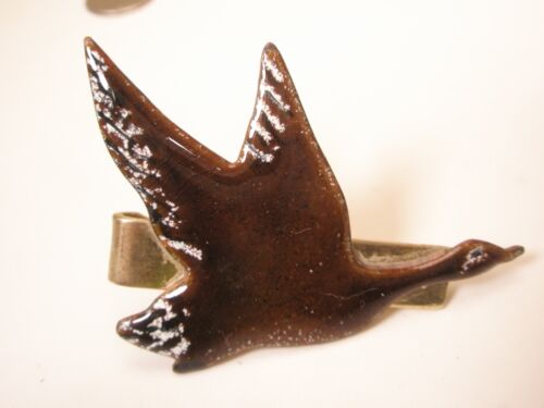 Enamel on Copper Goose Vintage Tie Bar Clip duck bird animal - Picture 3 of 5