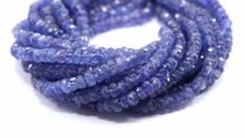 Stunning 1 Strand Natural Blue Tanzanite Gemstone Faceted Rondelle Beads