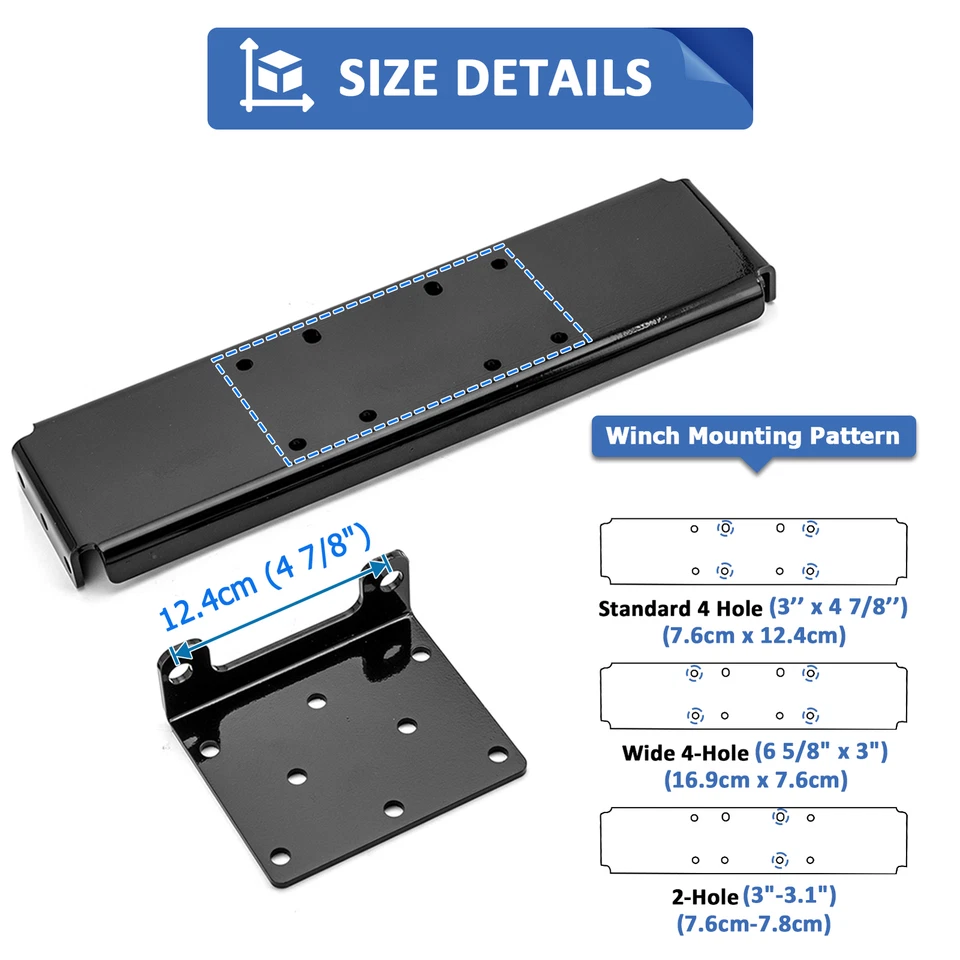 Placa de montaje de cabrestante para Polaris Ranger 425 500 700 TM 6x6 (tamaño completo) 2001-2009 Foto 3 de 4