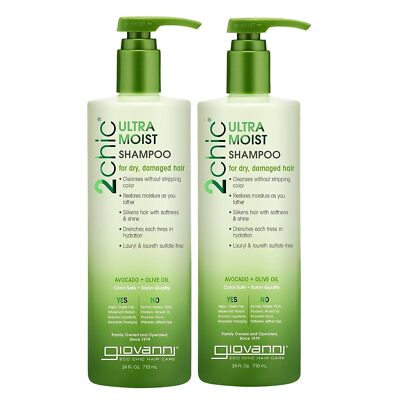 Giovanni 2chic Avocado and Olive Oil Ultra-Moist Shampoo and Conditioner, 24