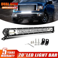 Dual Row 20" LED Light Bar Slim For Ford F150 09-2014 Hidden Lower Bumper Grille