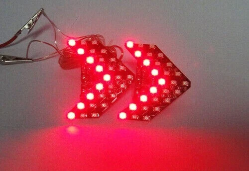 2 红色 27-SMD 顺序 LED 箭头面板后视侧镜转向信号灯 — 第 2/4 张图片