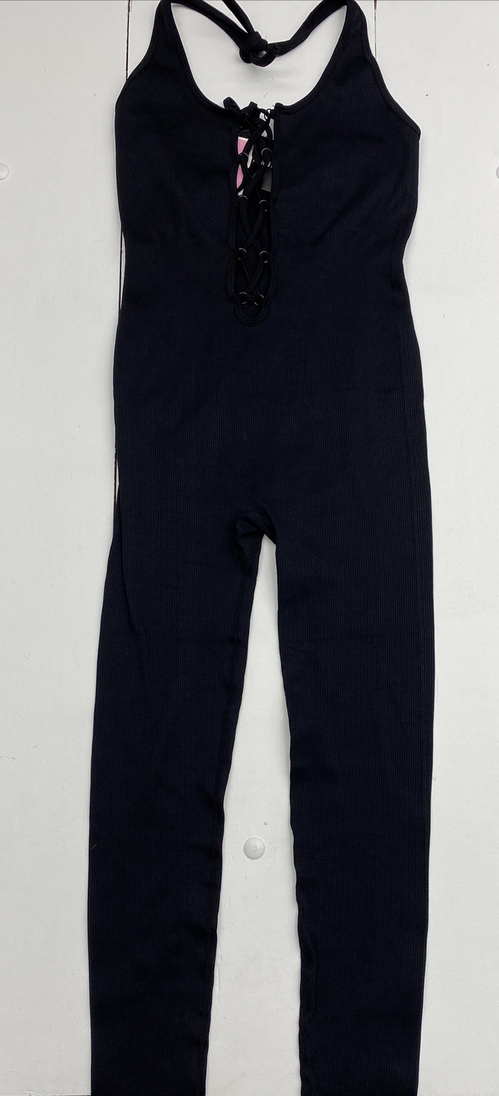 chocolate chain detail halterneck slinky jumpsuit