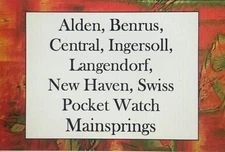 Ingersoll, Swiss, Langendorf, New Haven & More: Pocket Watch MAINSPRINGS