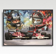 HUNT & LAUDA A3 print from painting by Greg Tillett poster Formula One F1 art