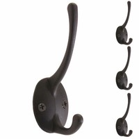 4Er-Set Wandhaken HWC-C75, Haken Garderobenhaken Kleiderhaken Set