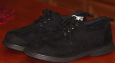 THE CHILDREN'S PLACE Boys Black Dress Shoes Faux Suede Holiday Party Youth Sz 4