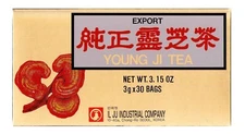 Young Ji Tea  Reishi Mushroom Tea,  純正靈芝茶, 30 Tea Bags