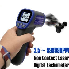 Digital Laser Tachometer Non-Contact Auto RPM Meter Backlit LCD 2.5 - 99999RPM