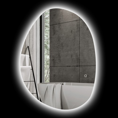 HOMCOM Specchio Moderno con Illuminazione a LED Regolabile 80x5x60 cm Argento - Foto 1 di 10