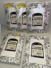 Printable Invitation Kit Incl. 49 Purple Floral Imprintable Cards & Envelopes