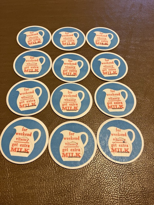 Lot of 12 Milk Bottle Caps 