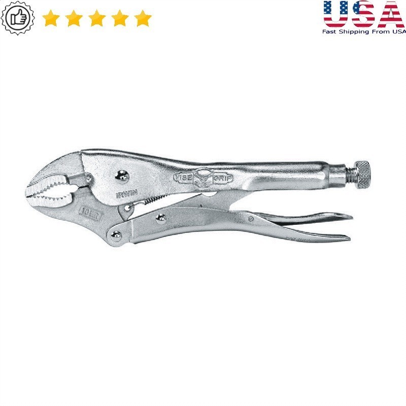 Curved Jaw Pliers W/ Wire Cutter Heat-Treated Steel Hex Key Adjustable Pressure