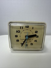 Vintage General Electric Alarm Clock Cream Color Made in USA Plug In