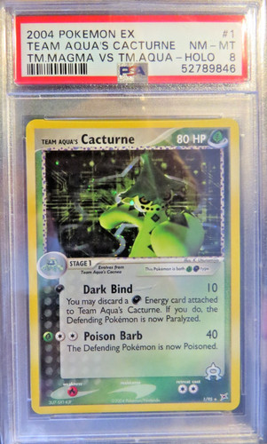 Team Aqua's Cacturne graded PSA 8 for sale on eBay