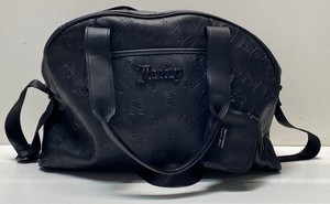Juicy Couture Women's Black Embossed Monogram Vegan Leather Duffel Bag