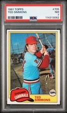1981 TOPPS #705 TED SIMMONS PSA 7