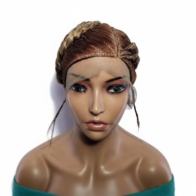 Braided Bun Wig. Lemonade Braids. Full Lace Baby Hair Fulani Braids Wig