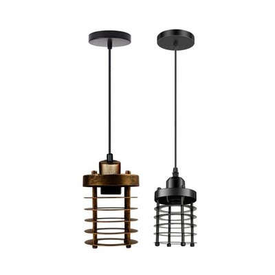 Vintage Pendelleuchte Decke Mini Käfig Schirm schwarz verstellbar Hängeleuchte UK