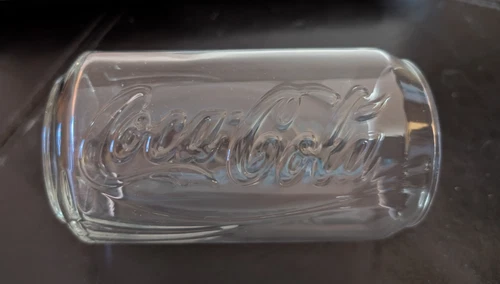 Vintage COCA COLA Embossed Clear Glass 6 pack COKE CAN GLASSES/Tumblers NEW NIB