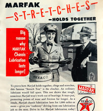 1952 Texaco Gas & Oil Marfak Advertisement Vintage Auto Lubrication DWX12A