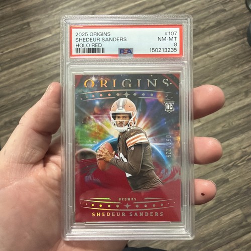 2025 Panini Origins - Shedeur Sanders #107 Holo Red /299 (RC) PSA 8