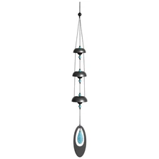 Signature Collection, Woodstock Temple Bells 25'' Turquoise Wind Bells for Ou...