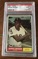Minnie Minoso 1961 TOPPS Chicago White Sox #380 Baseball Card PSA9