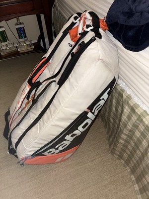 Babolat Pure Strike RH12 12-Pack Tennis Racquet Bag White/Black/Orange EUC