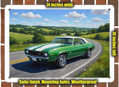 Metal Sign - 1969 Chevrolet Camaro Z/28 7 Oil Painting - 14x10