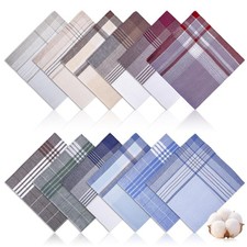 12 Pack Men'S Handkerchiefs 100 Cotton Handkerchief for Men Classic Assorted 16
