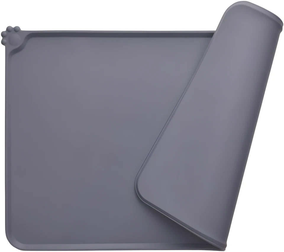 Pet Food Mat Cat Dog Puppy Silicone Feeding Non Slip Waterproof Bowl Mat 18x12in - Image 2 of 4