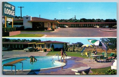 Postcard Flying W Lodge Ozona Texas D390