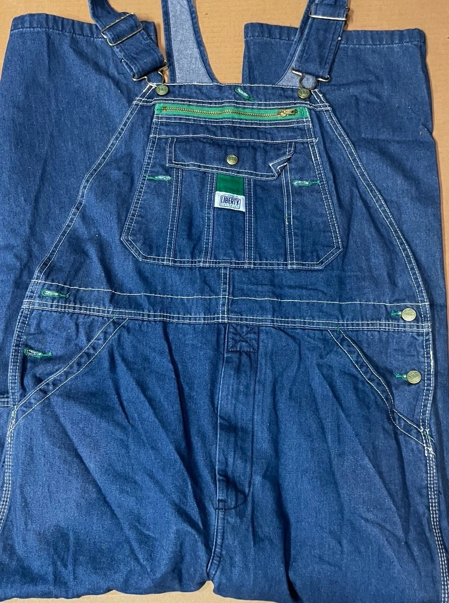 NEW Mens Liberty Size 34x30 14006 Blue Denim Jeans Carpenter Bib Overalls